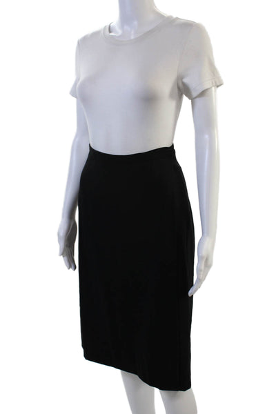 Piazza Sempione Women Straight Pencil Skirt Black Pure New Wool Size 38