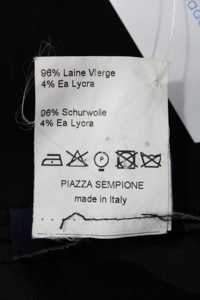 Piazza Sempione Women Straight Pencil Skirt Black Pure New Wool Size 38