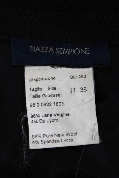 Piazza Sempione Women Straight Pencil Skirt Black Pure New Wool Size 38