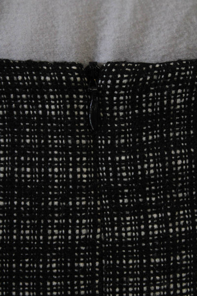 Trina Turk Women Pencil Skirt Black Check Knee Length Wool Blend Size 2
