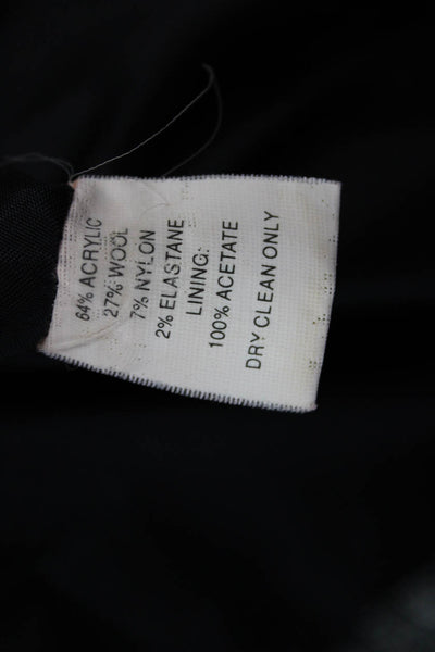 Trina Turk Women Pencil Skirt Black Check Knee Length Wool Blend Size 2