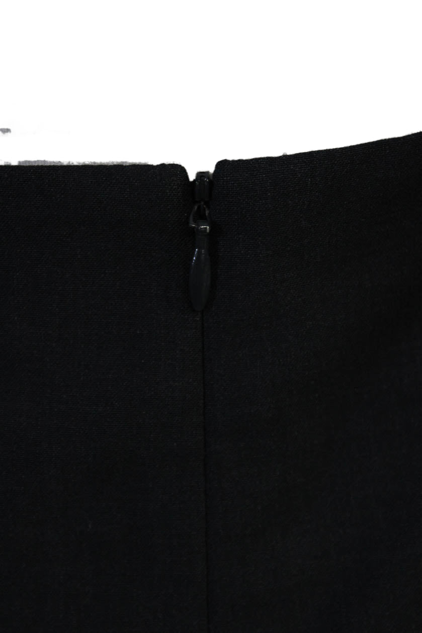 Theory Womens Straight Pencil Skirt Black Wool Lycra Knee Length Size 2