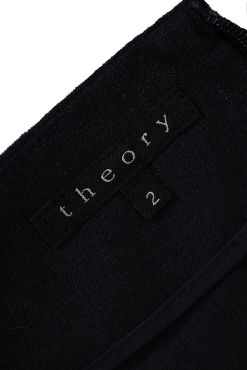 Theory Womens Straight Pencil Skirt Black Wool Lycra Knee Length Size 2
