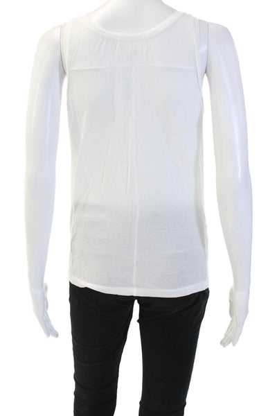 J Brand Womens Basic White Sleeveless Tank Cotton Blend Size XS