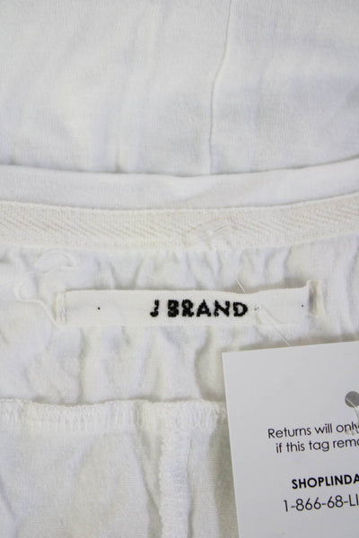 J Brand Womens Basic White Sleeveless Tank Cotton Blend Size XS
