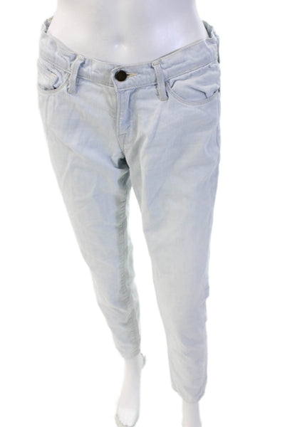 Frame Denim Women Boyfriend Jeans Light Blue Mid Rise Button Size 27