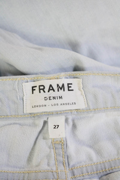 Frame Denim Women Boyfriend Jeans Light Blue Mid Rise Button Size 27