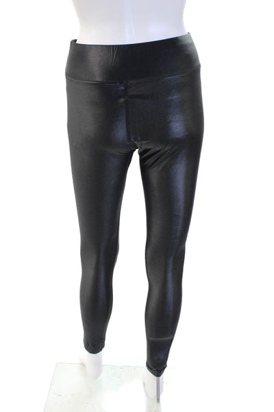 Carbon 38 Womens Ankle Jeggings Black Nylon Biker Size M