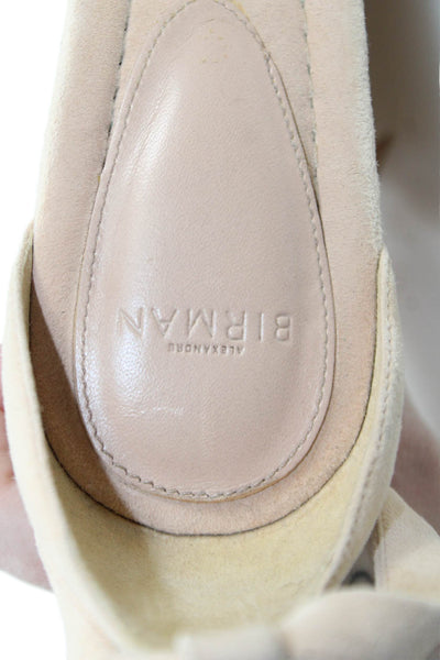 Alexandre Birman Womens Suede Ankle Strap Cork Wedge Sandals Pink Size 38 8
