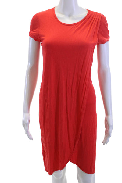 BCBG Max Azria Women T-Shirt Dress Red Short Sleeve Round Neck Size XS
