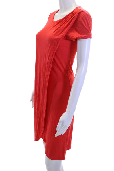 BCBG Max Azria Women T-Shirt Dress Red Short Sleeve Round Neck Size XS