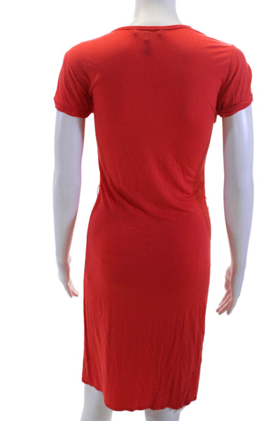 BCBG Max Azria Women T-Shirt Dress Red Short Sleeve Round Neck Size XS