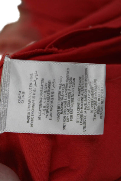 BCBG Max Azria Women T-Shirt Dress Red Short Sleeve Round Neck Size XS