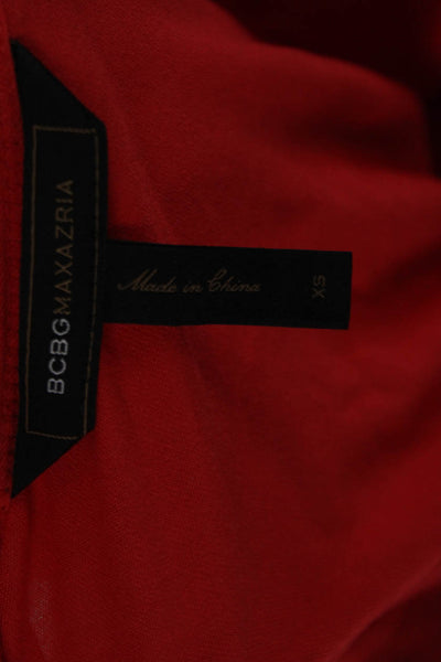 BCBG Max Azria Women T-Shirt Dress Red Short Sleeve Round Neck Size XS