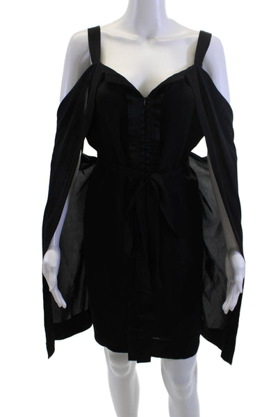 BCBG Max Azria Women Mini Gothic Black Dress Rayon Spandex Size 2XS
