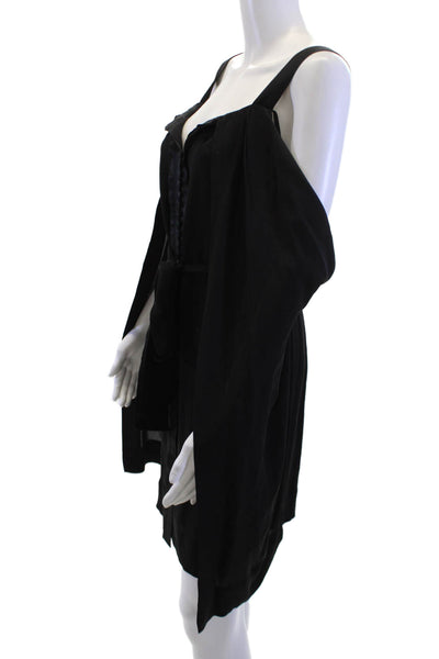 BCBG Max Azria Women Mini Gothic Black Dress Rayon Spandex Size 2XS