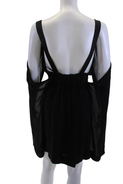 BCBG Max Azria Women Mini Gothic Black Dress Rayon Spandex Size 2XS