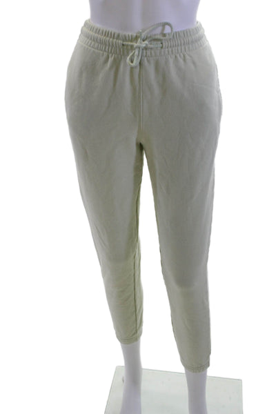 Thakoon Women Jogger Sweatpants Beige Cotton Drawstring Size XS