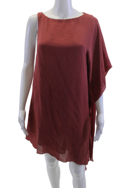 Max Azria Womens Kaftan Dress Red Silk Knee Length Size XS