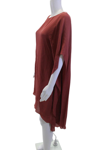 Max Azria Womens Kaftan Dress Red Silk Knee Length Size XS