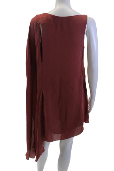 Max Azria Womens Kaftan Dress Red Silk Knee Length Size XS