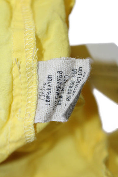Moon River Womens Shift Sundress Yellow Checked Rayon Short Sleeve Size M