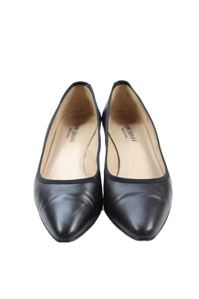 Jon Josef Womens Leather Pointed Toe Slip On Heels Pumps Black Size 9.5