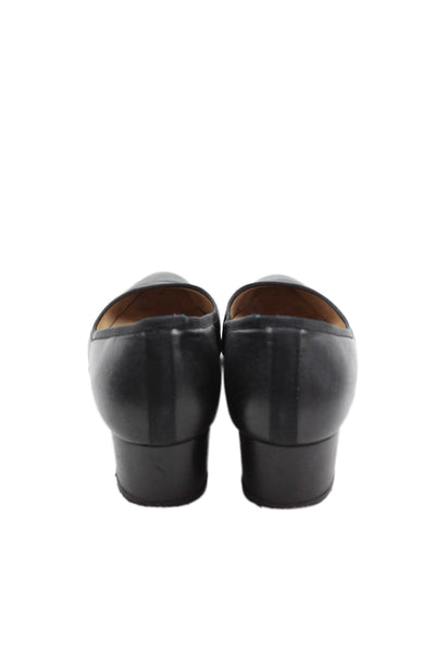 Jon Josef Womens Leather Pointed Toe Slip On Heels Pumps Black Size 9.5