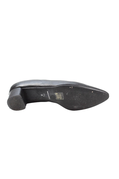 Jon Josef Womens Leather Pointed Toe Slip On Heels Pumps Black Size 9.5