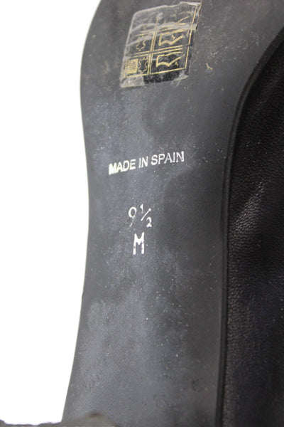 Jon Josef Womens Leather Pointed Toe Slip On Heels Pumps Black Size 9.5