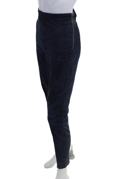Alice + Olivia Womens Ankle Dress Pants Dark Blue Lambskin Size S