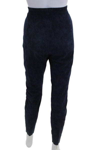Alice + Olivia Womens Ankle Dress Pants Dark Blue Lambskin Size S