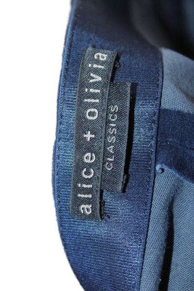 Alice + Olivia Womens Ankle Dress Pants Dark Blue Lambskin Size S