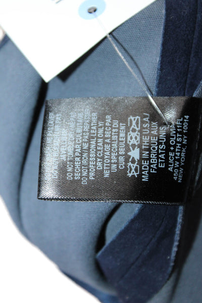 Alice + Olivia Womens Ankle Dress Pants Dark Blue Lambskin Size S