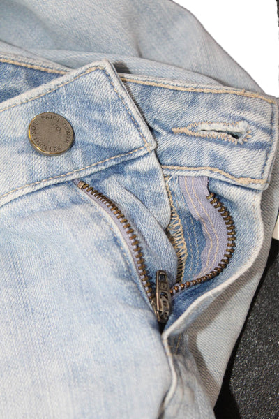 Paige Women Boyfriend Cropped Jeans Light Blue High Rise Size 26