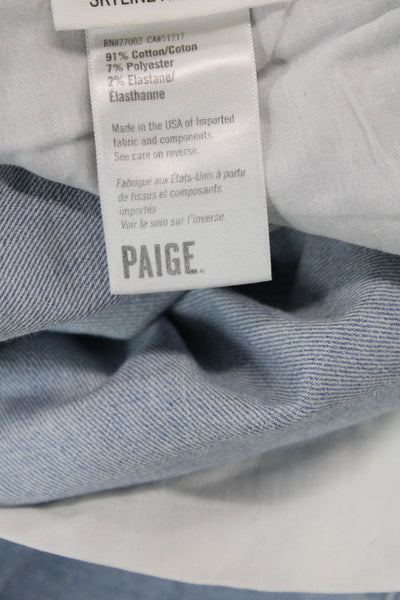 Paige Women Boyfriend Cropped Jeans Light Blue High Rise Size 26