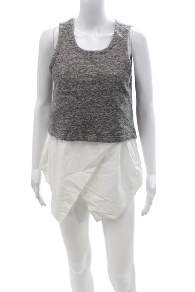 Derek Lam 10 Crosby Women Cropped Gray Sleeveless Tank Dress Size 8