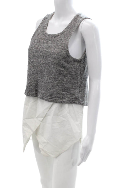 Derek Lam 10 Crosby Women Cropped Gray Sleeveless Tank Dress Size 8