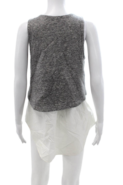 Derek Lam 10 Crosby Women Cropped Gray Sleeveless Tank Dress Size 8