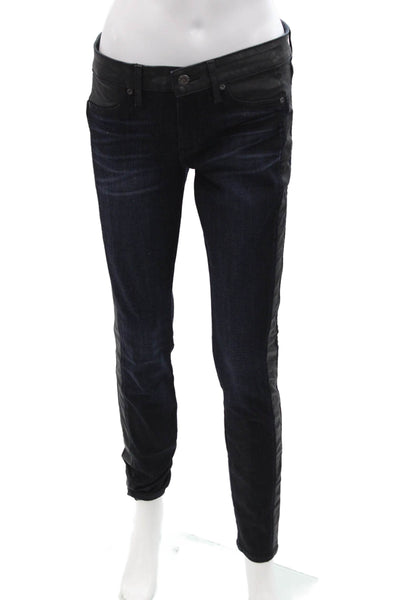 Rich & Skinny Women Skinny Black Jeans Mid Rise 28 Inseam Size 25