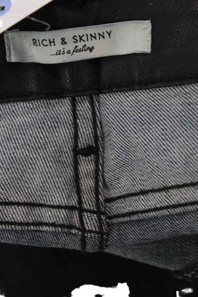 Rich & Skinny Women Skinny Black Jeans Mid Rise 28 Inseam Size 25