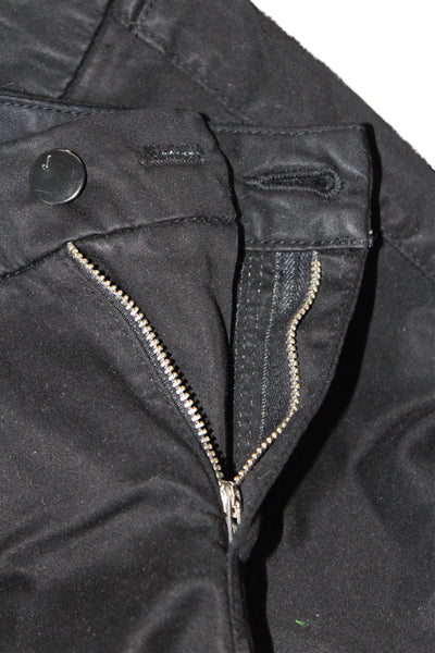 J Brand Womens Black Ankle Cropped Pants Lyocell Cotton Elastane Button Size 28