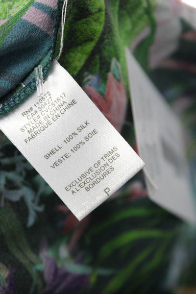 Twelfth Street by Cynthia Vincent Womens Green Silk Tank Size XS