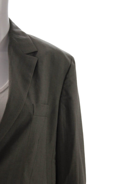 Calvin Klein Mens Striped Wool Cotton Blend Blazer Button Long Sleeve Size 14
