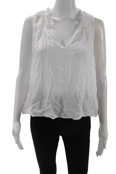 Cloth & Stone Women Bohemian V-Neck Tencel Tank White Size M