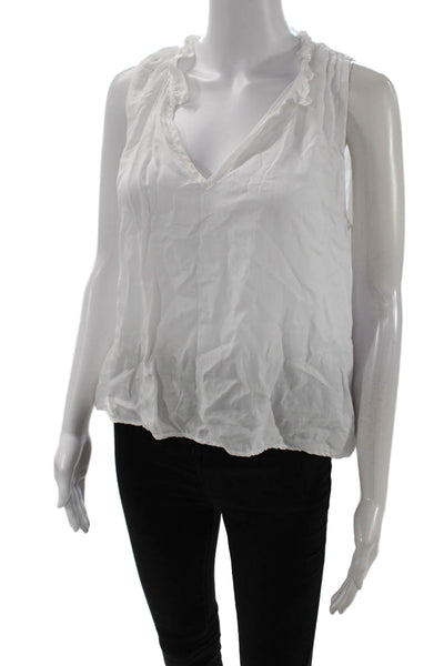 Cloth & Stone Women Bohemian V-Neck Tencel Tank White Size M