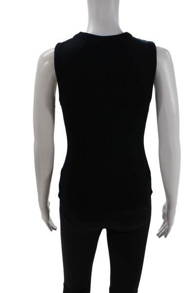 Zara Womens Basic Jersey Crew Neck Black Tank Size S
