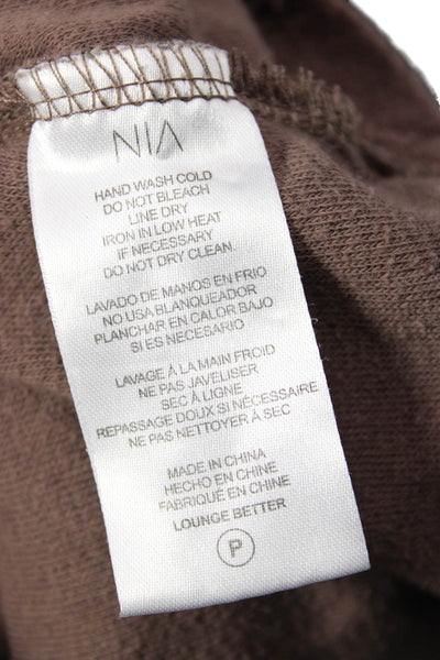 NIA Women Basic Camisole Brown High Neck Sleeveless Petite 90s Size M