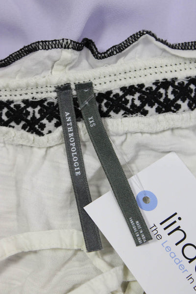 Anthropologie Womens Cropped Tank White Square Neck Sleeveless Boho Size XS