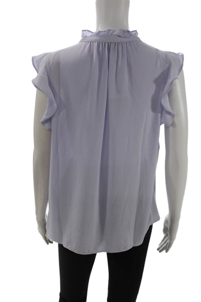 J Crew Women Sleeveless Solid Purple Polyester Tie Blouse Size S